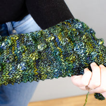 Load image into Gallery viewer, Green Goddess Infinity Scarf Knit Pattern
