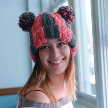 Load image into Gallery viewer, Striped Double PomPom Hat Pattern
