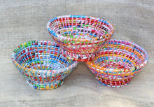 Load image into Gallery viewer, Fruit Bowl - Serving Tray - Waste Basket - Handmade from Trash
