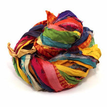 Load image into Gallery viewer, At the Bahamas: Multi Colored Sari Silk Ribbon Yarn
